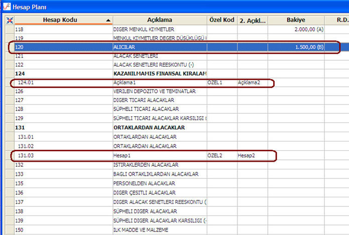 Muhasebe excel hesap aktarımı