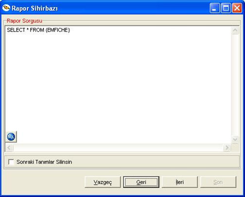 Raporlarda sql kullanımı